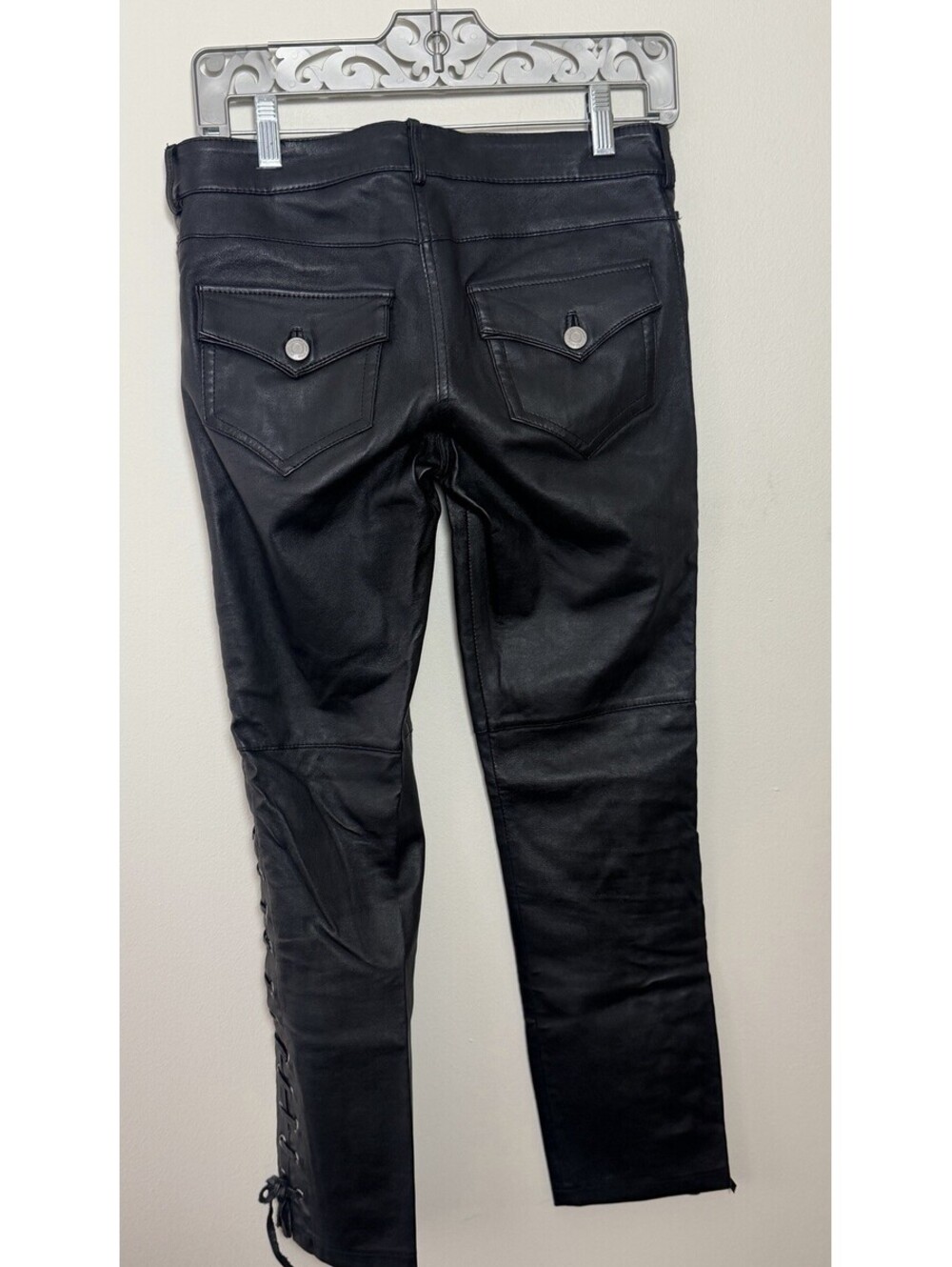 ISABEL MARANT FOR H&M NAPA LEATHER LACE UP CORSET MOTO CROPPED PANT~ 4 - Picture 8 of 14
